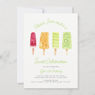 Popsicle Summer Birthday Party Invitations