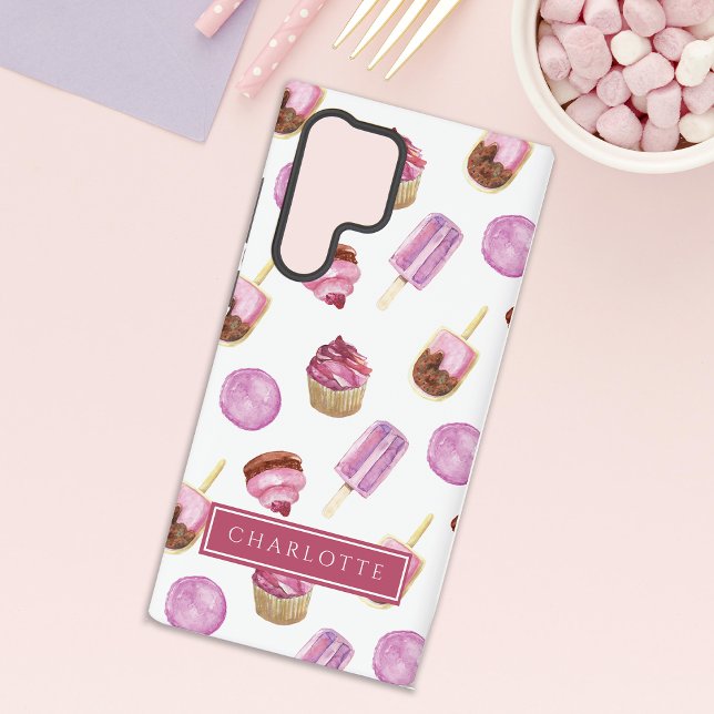 Popsicles and Cupcakes Pink  Samsung Galaxy S22 Ultra Case (Creator Uploaded)
