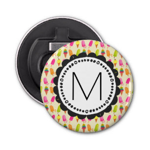 Popsicles and Ice Cream Personalised Monogram Bottle Opener