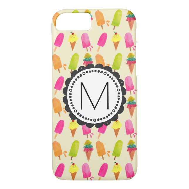 Popsicles and Ice Cream Personalised Monogram Case-Mate iPhone Case (Back)