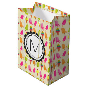Popsicles and Ice Cream Personalised Monogram Medium Gift Bag