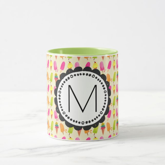 Popsicles and Ice Cream Personalised Monogram Mug (Center)