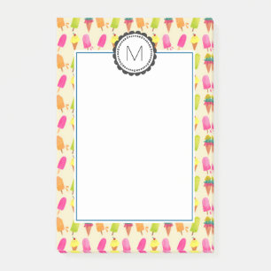 Popsicles and Ice Cream Personalised Monogram Post-it Notes