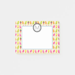 Popsicles and Ice Cream Personalised Monogram Post-it Notes