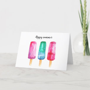 Popsicles bright customised greeting card. holiday card
