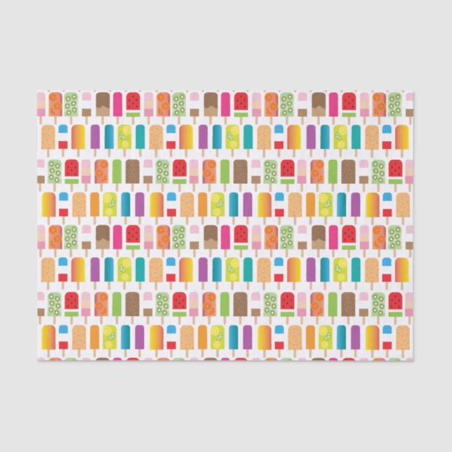 Popsicles Ice Cream Bars Dessert Tissue Paper (Front)