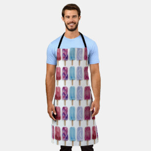 Popsicles watercolor painting artsy summer vibes apron