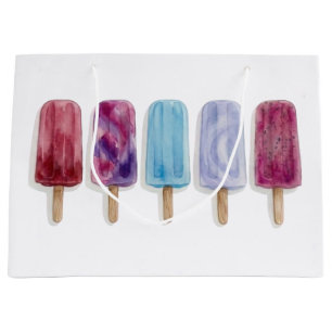 Popsicles watercolor painting artsy summer vibes large gift bag
