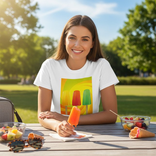 Popsicles Yellow Red Green Womens T-Shirt (Creator Uploaded)