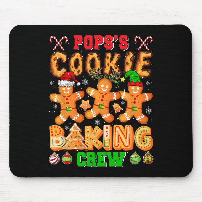 Pops's Xmas Cookie Baking Crew Funny Baker Lover F Mouse Mat (Front)