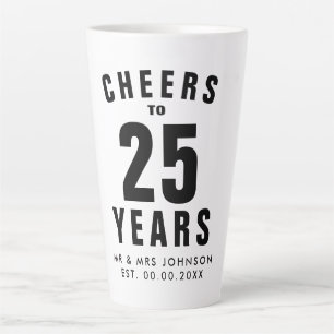Popular 25th wedding anniversary latte mug gift