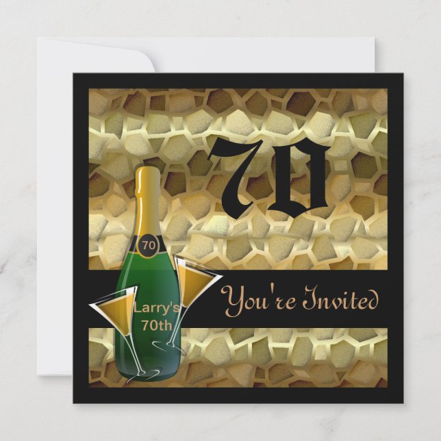 Popular 70th Birthday Party INVITATIONS (Front)