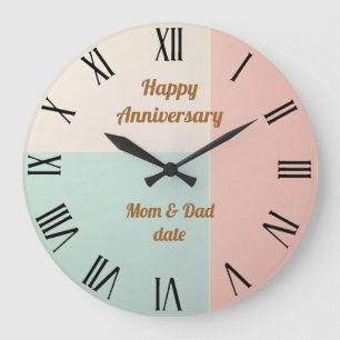 Popular Abstract Blush Pink Mint Collection Large Clock