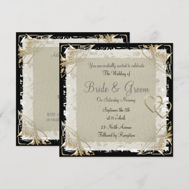 Popular and Elegant  Old Paper  Wedding Invitation (Front/Back)