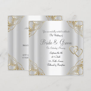 Popular and Elegant  Silver  Wedding Invitation