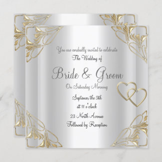 Popular and Elegant  Silver  Wedding Invitation