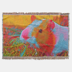 popular Animals - Guinea Pig Throw Blanket
