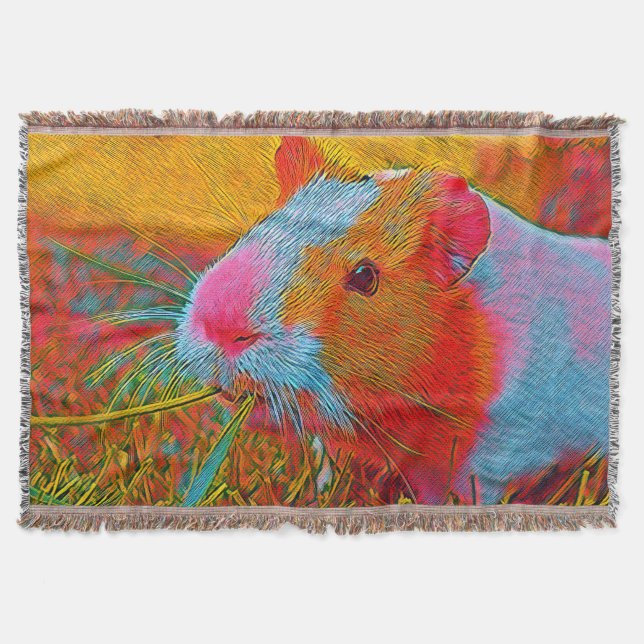 popular Animals - Guinea Pig Throw Blanket (Front)