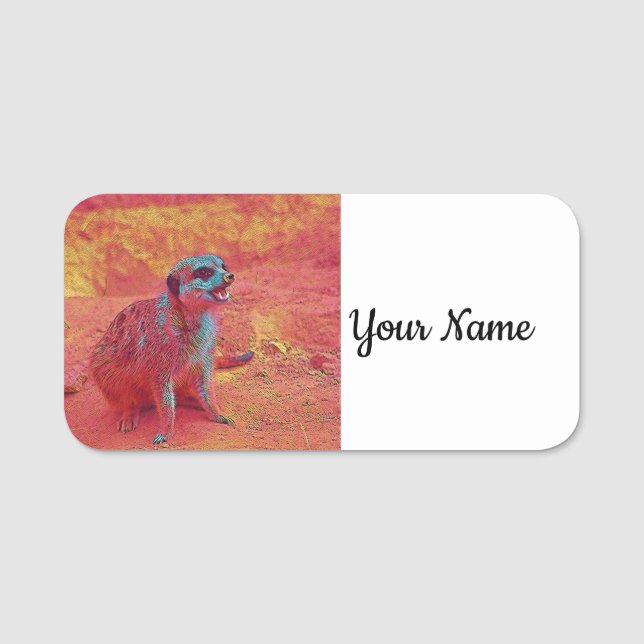 popular Animals - Meerkat Name Tag (Front)