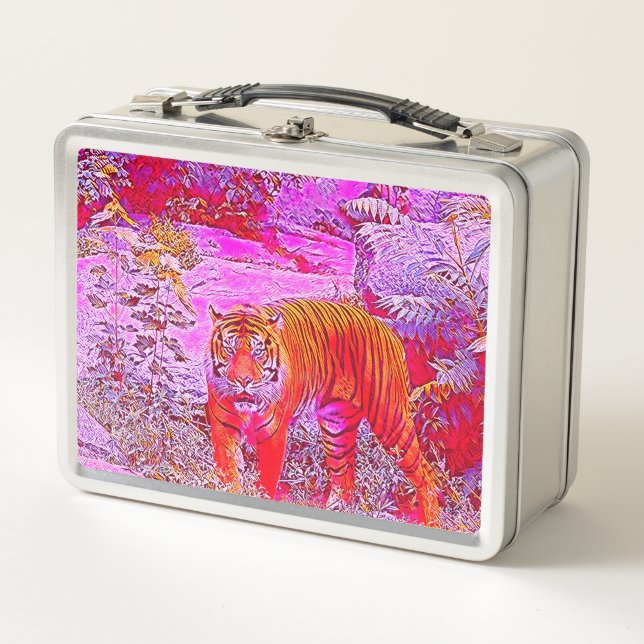 popular Animals - Tiger 1 Metal Lunch Box (Front)