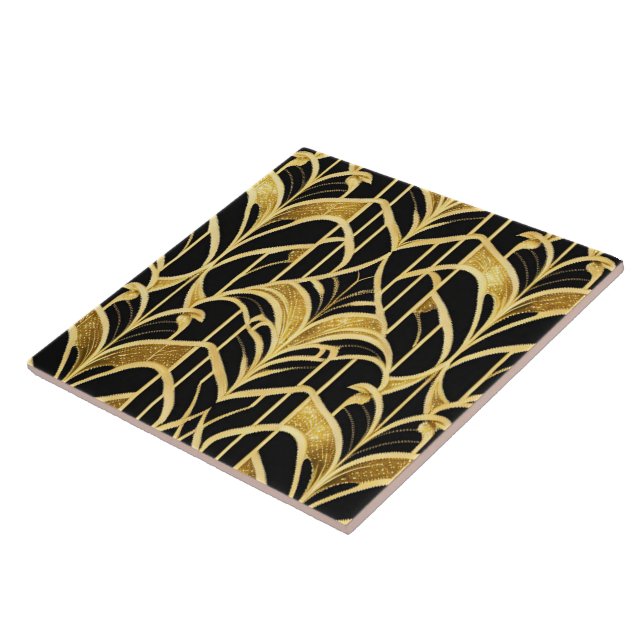 Popular Art Deco Black Gold Collection Tile (Side)