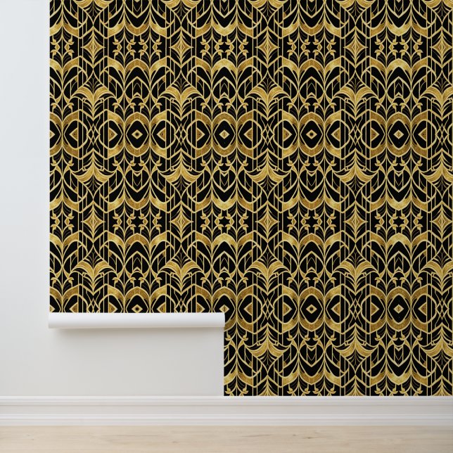 Popular Art Deco Black Gold Collection Wallpaper (Application)