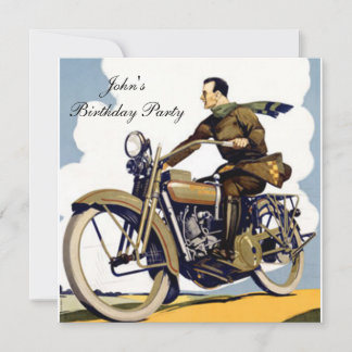 Popular Art Deco Motorbyke Invitation