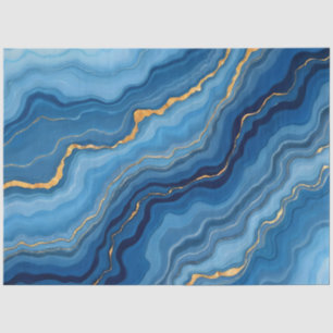 Popular Azure Blue Gold Marble Collection Tissue Paper