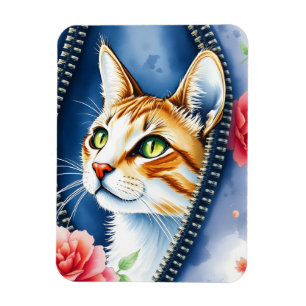 Popular Beautiful Cute Watercolor Cat Collection Magnet