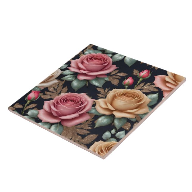 Popular Beautiful Linen Roses Collection Tile (Side)
