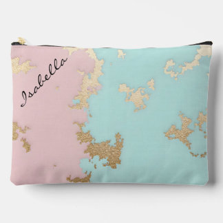 Popular Blush Pink Mint Gold Luxury Collection Accessory Pouch