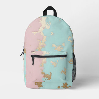 Popular Blush Pink Mint Gold Luxury Collection Printed Backpack
