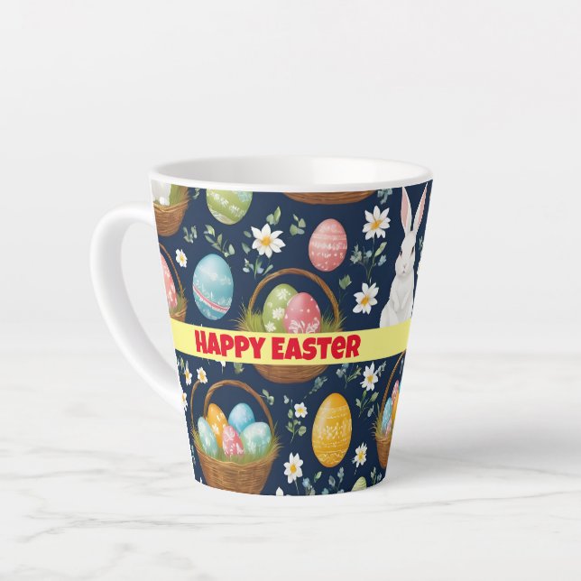 Popular Bunny Happy Easter Collection Latte Mug (Left Angle)