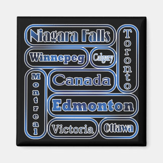 Popular Canadian Cities Magnet