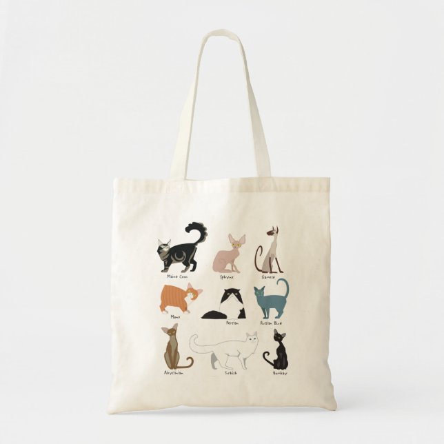 Popular Cat Breeds Tote Bag (Front)