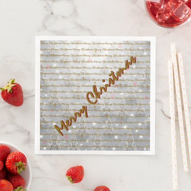 Popular Christmas Luxury Christmas Trees Napkin (Insitu)