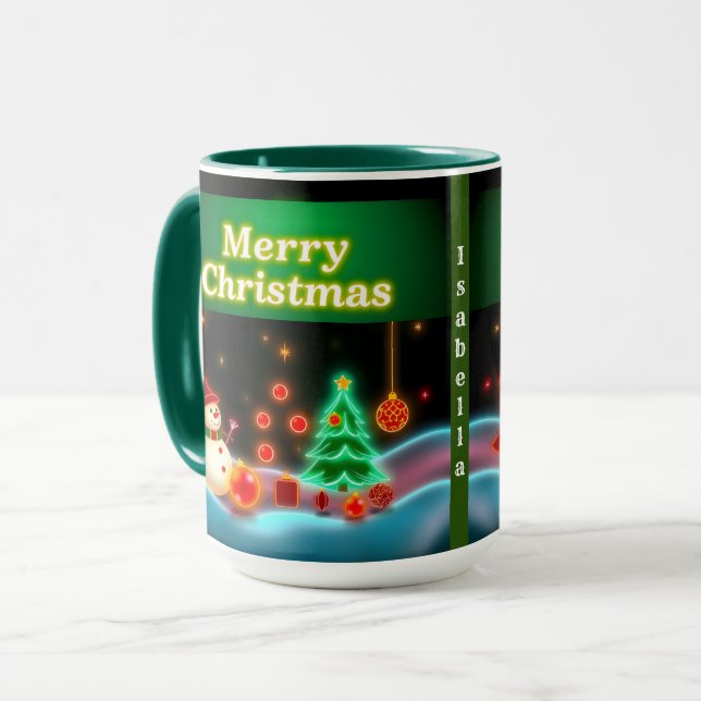 Popular Christmas Neon Holiday Collection Mug (Front Left)