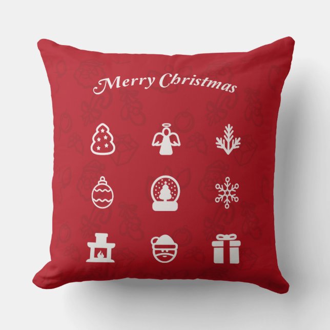 Popular Christmas Symbols Cushion (Front)