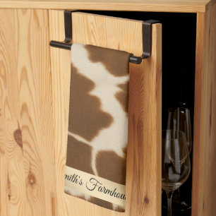 Popular Cow Faux Leather Elegant Collection Tea Towel