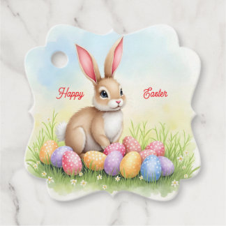 Popular Cute Easter Bunny And Eggs Collection Favour Tags