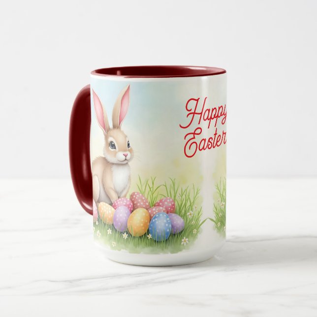 Popular Cute Easter Bunny And Eggs Collection Mug (Front Left)