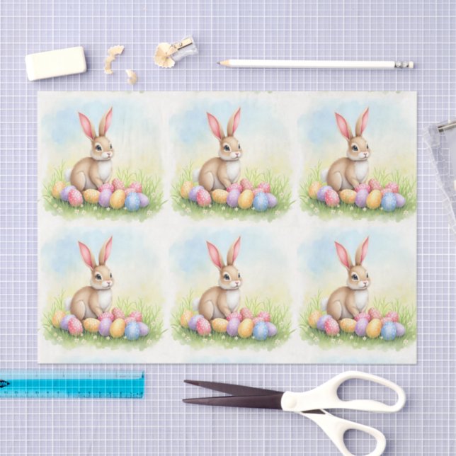 Popular Cute Easter Bunny And Eggs Collection Tissue Paper (Craft)