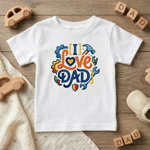 Popular Daddy Baby Clothes Gift I Love Dad T-Shirt