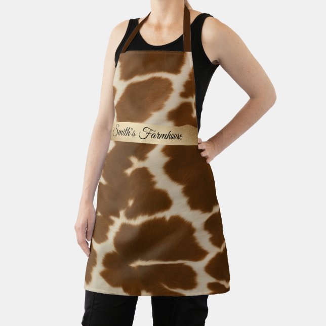 Popular Elegant Cow Faux Leather Collection Apron (Insitu)