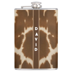 Popular Elegant Cow Faux Leather Collection Hip Flask