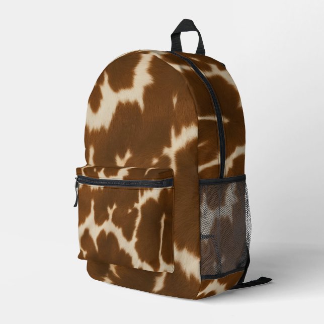 Popular Elegant Cow Faux Leather Collection Printed Backpack (Back Corner Right)