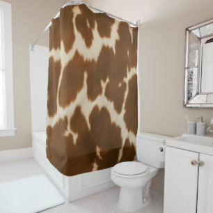 Popular Elegant Cow Faux Leather Collection Shower Curtain