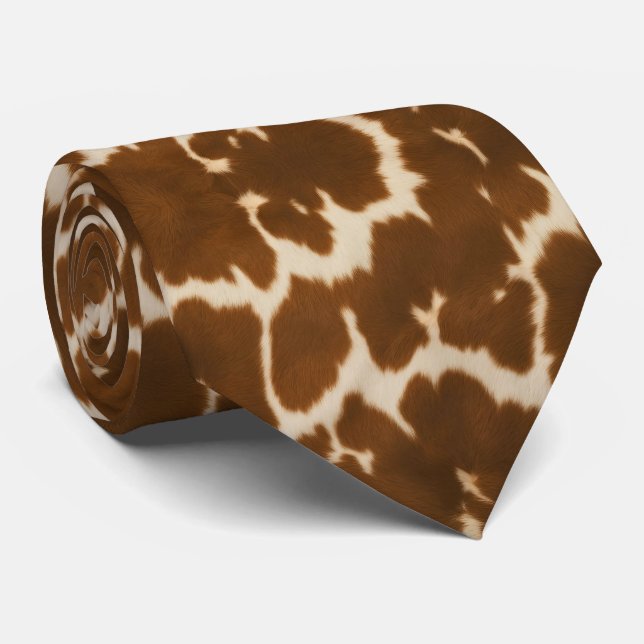 Popular Elegant Cow Faux Leather Collection Tie (Rolled)