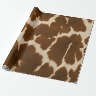 Popular Elegant Cow Faux Leather Collection Wrapping Paper