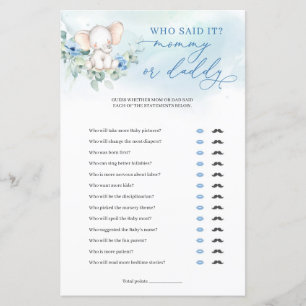 Popular elephant dusty blue floral Mummy or Daddy 